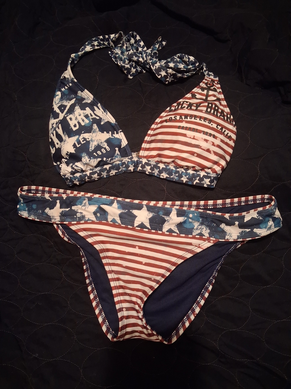 Lucky Brand Red, White & Blue Star Stripes Bikini